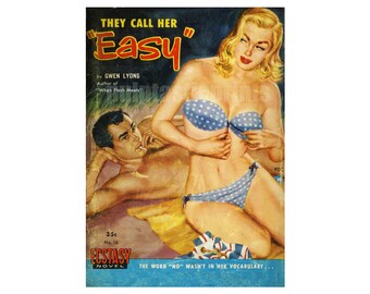 They Call Her "Easy"  — vintage pulp paperback cover print | retro pulp art print