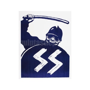 French Riot Police Protest Print: May 1968 Anti-Capitalist Poster