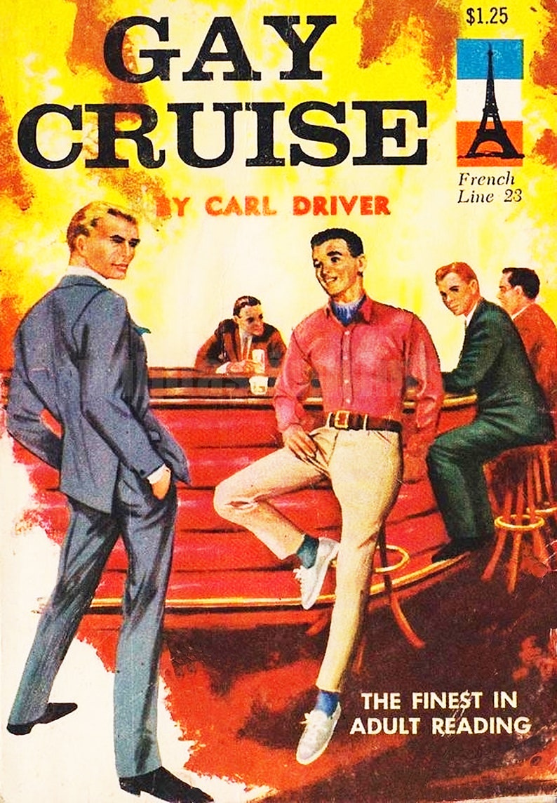 Gay pulp art print Gay Cruise   vintage pulp paperback cover image 0