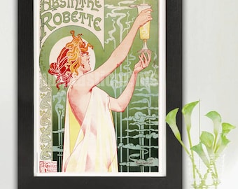 Impressão de Robette em absinto Art Nouveau: anúncio de licor de 1896