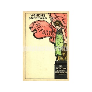 Pas d'imposition sans représentation - Impression Réforme du suffrage des femmes — affiche sur le droit de vote des années 1900 | affiche vintage des droits des femmes