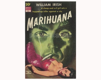 Impresión de pulpa de marihuana Marihuana — reproducción de portada de libro de bolsillo vintage