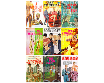 Gay Pulp Paperback Cover Art Collage Print