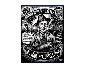 No War but Class War — anti-capitalist poster of labor activist Frank Little |IWW | socialist | worker's rights | leftist wall art