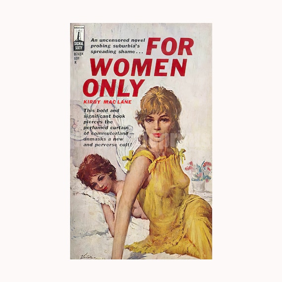 Lesbian Print for Women Only Vintage Pulp Paperback Cover Repro 