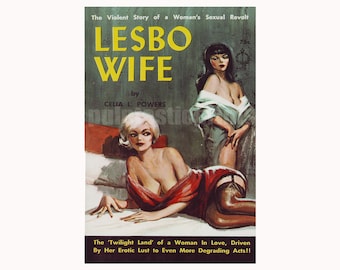 Lesbo Frau Pulp Taschenbuch Cover Kunstdruck
