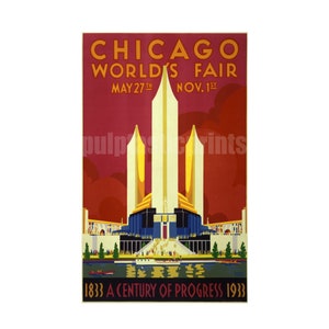 art deco print 1933 Chicago World&#39;s Fair poster repro