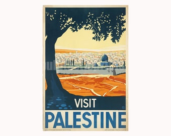 Bezoek Palestina: reisposter Palestina uit de jaren 1930