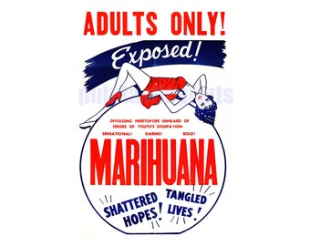 Marihuana — marijuana cult film poster repro | vintage anti-drug