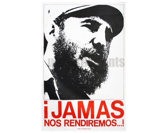 Cartel de la Revolución Cubana de Fidel Castro: Impresión vintage de protesta
