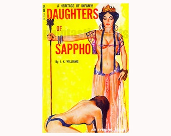 Impresión de las Hijas de Safo: Portada de una revista pulp lésbica vintage