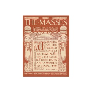 Karl Marx „Arbeiter der Welt, vereinigt euch! — Repro von 1911 sozialistischen Titelblatt | Vintage sozialistischer Druck
