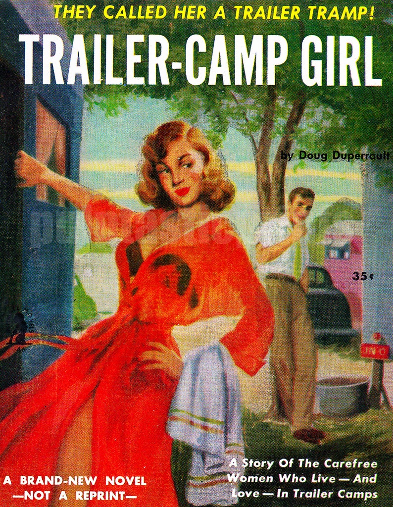 Trailer Camp Girl vintage pulp paperback cover print retro pulp art print image 2