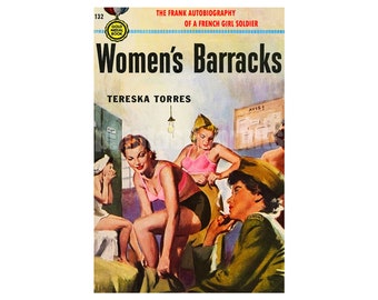 lesbian print Women's Barracks — vintage pulp paperback cover repro | lesbian pulp print