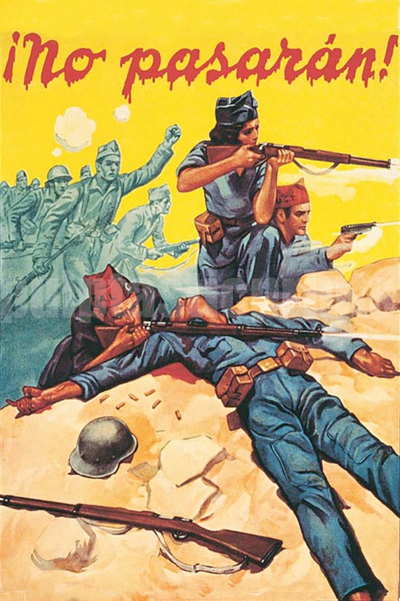 Cartcartel de la Guerra Civil Española - ¡No pasarán! (¡No