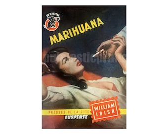 Novela pulp de culto a la marihuana: reproducción de portada de libro de bolsillo vintage / arte pulp de marihuana / locura por la marihuana