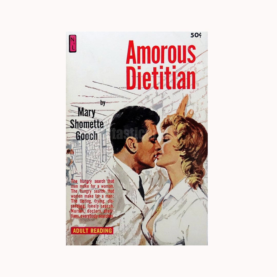 Pulp Print Amorous Dietitian Vintage Pulp Paperback Cover Print Retro Pulp Art Print Etsy
