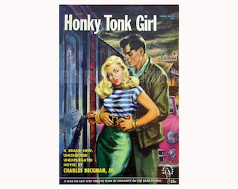 Honky Tonk Girl vintage pulp paperback cover repro | pulp art print