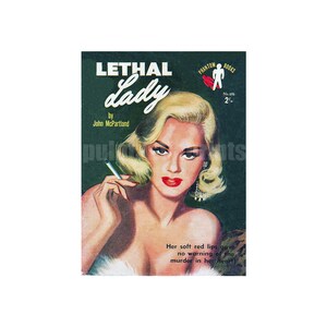 Lethal Lady — repro van vintage pulp paperback omslag | pulpkunstafdruk