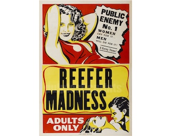 Reefer Madness: reproducción del póster de una película de culto a la marihuana