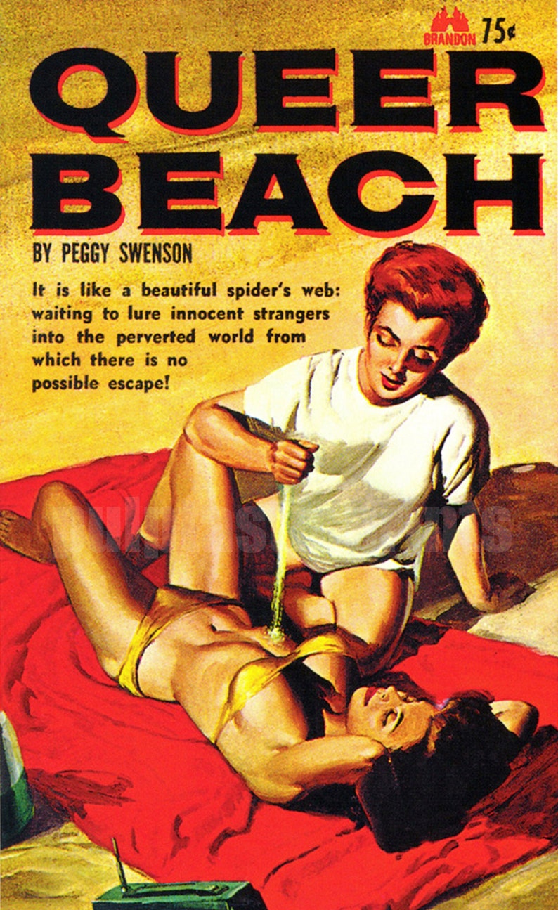 lesbian print Queer Beach vintage pulp paperback cover repro image 2