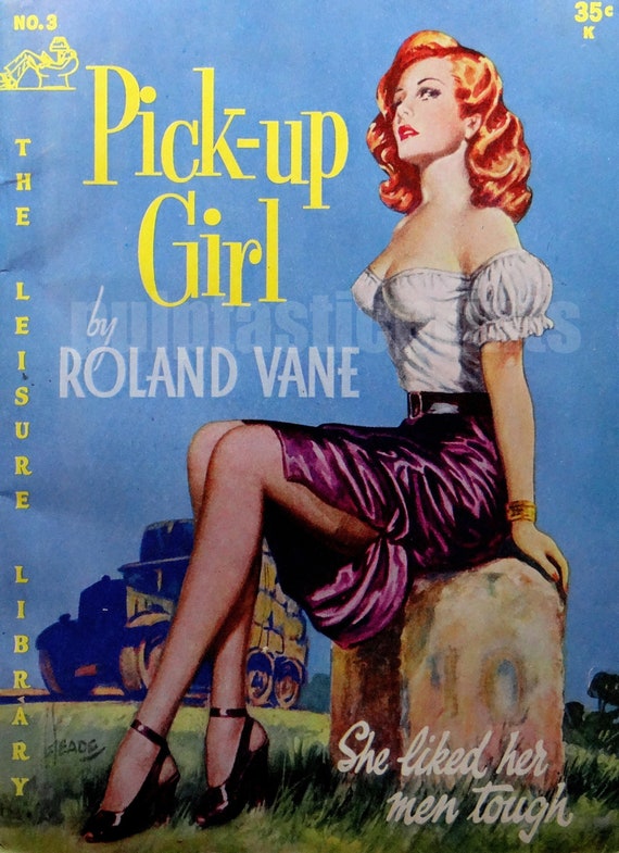 Pulp art print PickUp Girl vintage pulp paperback cover Etsy