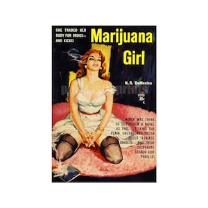 Marijuana Girl — vintage stoff taschenbuch repro | Marihuana-Fruchtstoff-Kunst