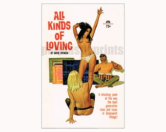 pulp art print All Kinds of Loving — vintage pulp paperback cover print