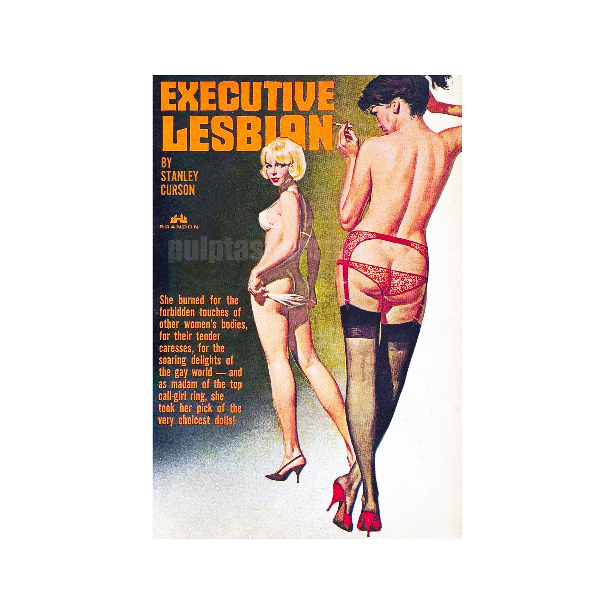 lesbian print Executive Lesbian — lesbian pulp paperback cover repro