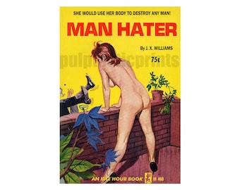 lesbian print Man Hater  —  vintage pulp paperback book cover repro | lesbian pulp