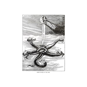 anti-capitalist print More Power to the Arm — 1921 pro-union cartoon |IWW | socialist |worker's rights