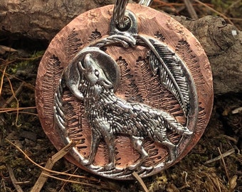 Small Howling Wolf Dog Tag, Personalized Dog Tag, Pet ID Tag, Alaska, Husky, Timber Wolf, ID Tag, Pet Tag,Name Tag, Dog Collar Tag, Werewolf