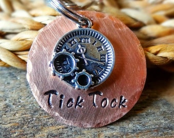 Steampunk Dog Tag, Gizmo, Gidget, Gadget,Copper Dog Tag, Personalized Dog Tag, Pet ID Tag, Clockface, Dog tag for dogs,Cat Tag, Pet ID Tag