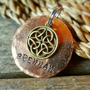 Celtic Dog Tag, Copper Dog Tag For Dogs, Dog Collar Tag, Personalized Dog Name Tag, Irish Dog Tag, Celtic Knot, Pet ID, Pet Name Tag bild 3