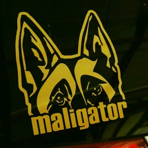 Maligator Car Decal Vinyl Sticker, Malinois Car Decal, Belgian Malinois Decal, Belgian Malinois, Belgian Shepherd, Malinois Art, Belgium