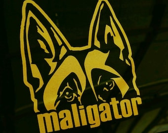 Maligator Car Decal Vinyl Sticker, Malinois Car Decal, Belgian Malinois Decal, Belgian Malinois, Belgian Shepherd, Malinois Art, Belgium