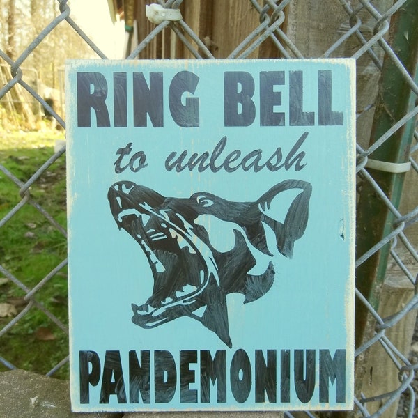 Ring Bell Unleash Pandemonium Barking Porch Warning Sign, Beware of Dog, Porch Sign, Welcome Sign, Dog Sign, Dog Meme, Dog Lover Gift, Home