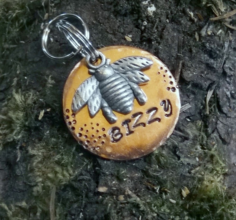 No Jingle Bee Dog Tag Pet ID Tag Dog Tag For Dogs Stamped Etsy