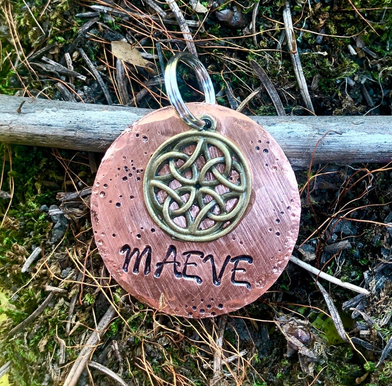 Celtic Dog Tag, Copper Dog Tag For Dogs, Dog Collar Tag, Personalized Dog Name Tag, Irish Dog Tag, Celtic Knot, Pet ID, Pet Name Tag bild 1