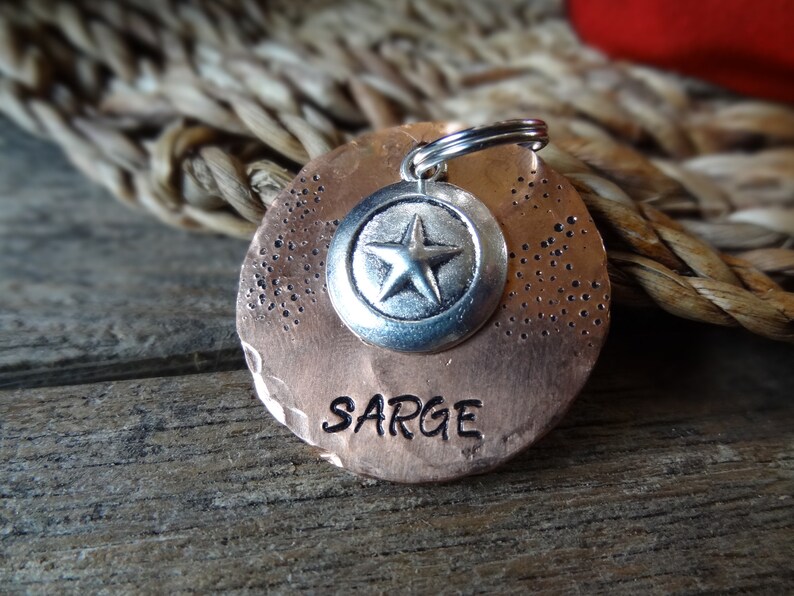 No Jingle Star Dog Tag Captain America Pet ID Tag Copper Etsy