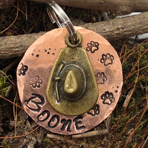 Cowboy Dog Tag, Dog Tag, Cowboy Hat, Cowdog, Personalized Dog Tag, Texas Dog Tag, Dog Collar Tag, Pet ID Tag, Stetson, Chaps, Indiana Jones