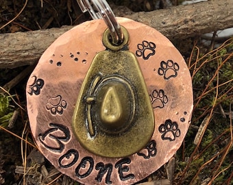 Cowboy Dog Tag, Dog Tag, Cowboy Hat, Cowdog, Personalized Dog Tag, Texas Dog Tag, Dog Collar Tag, Pet ID Tag, Stetson, Chaps, Indiana Jones