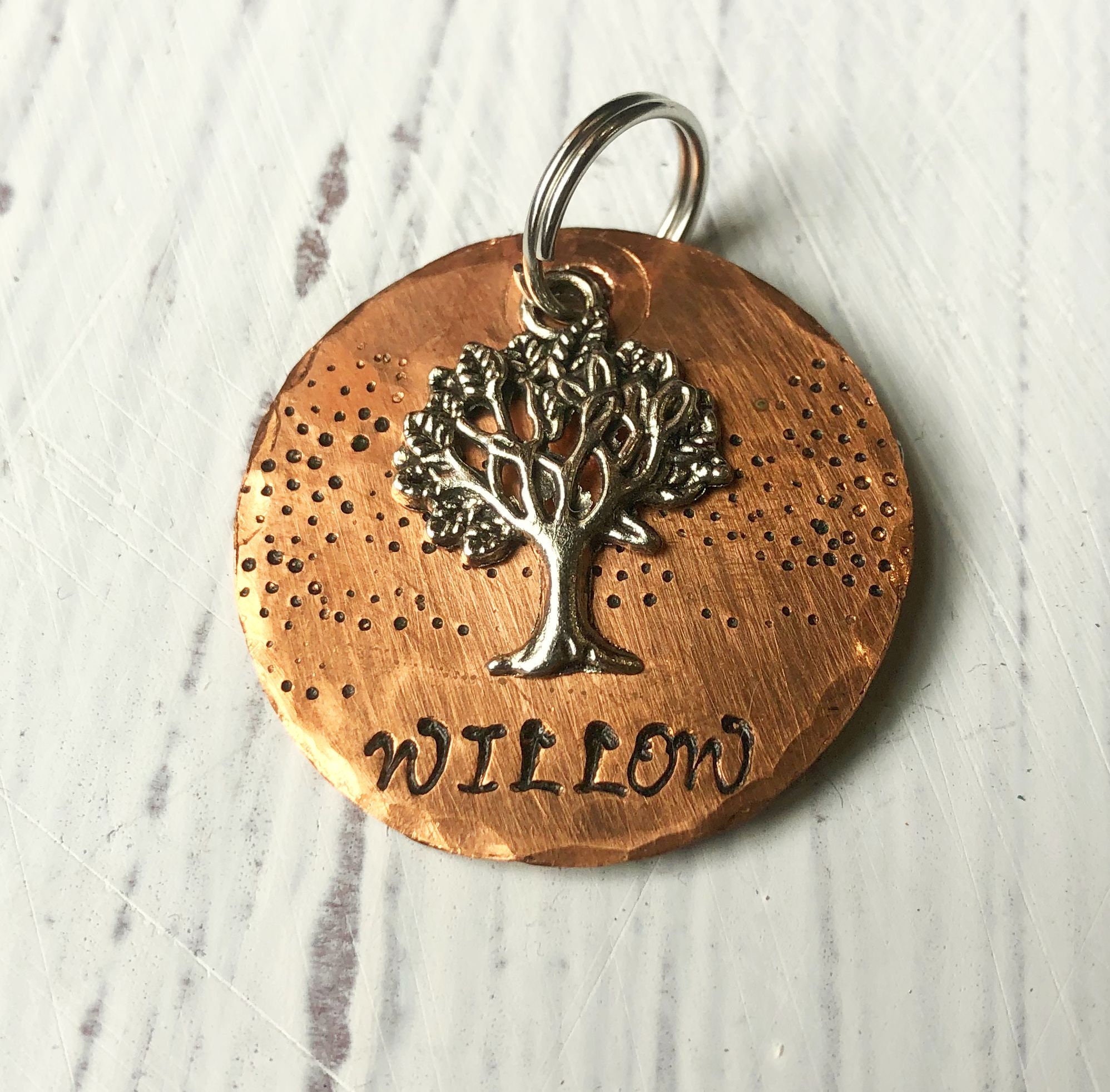 No Jingle Tree Pet ID Tag Tree Dog Tag Copper Dog Tag Etsy