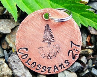 Scripture Medallion, Colossians 2:7, Rooted in Christ and the Faith, Gift for Christian, Scripture Gift,Pastor Gift,Gird Yourselves Like Men