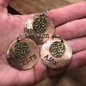 Celtic Dog Tag, Copper Dog Tag For Dogs, Dog Collar Tag, Personalized Dog Name Tag, Irish Dog Tag, Celtic Knot, Pet ID, Pet Name Tag bild 8
