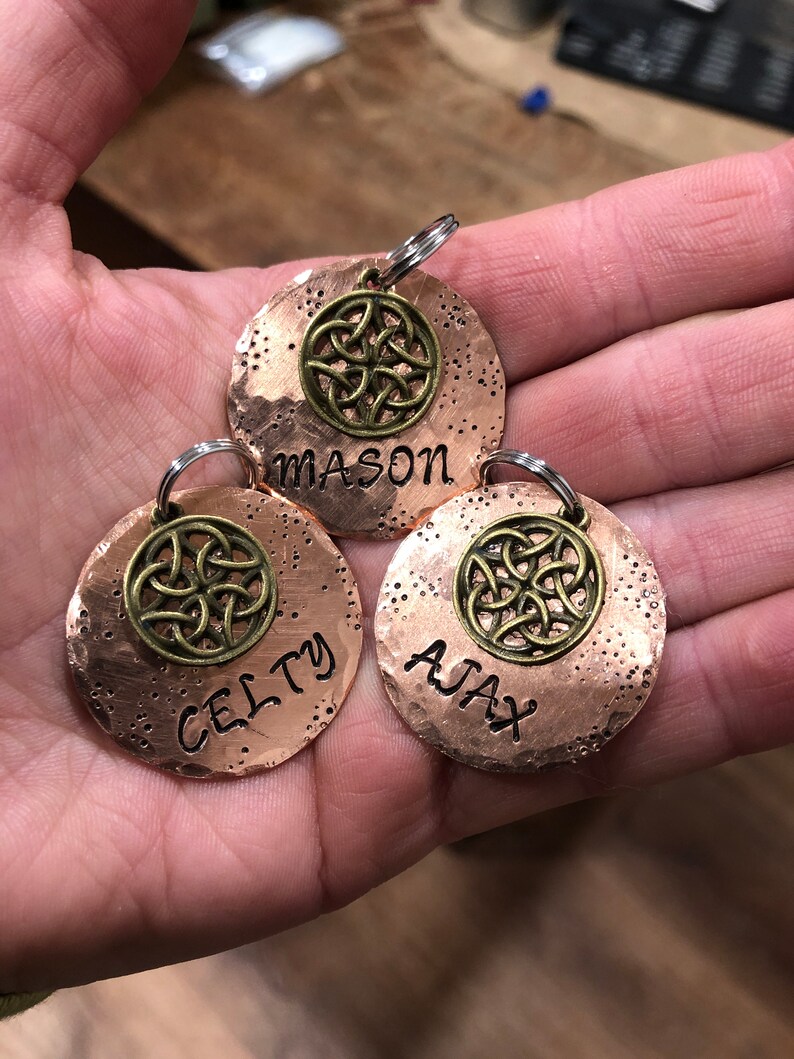 Celtic Dog Tag, Copper Dog Tag For Dogs, Dog Collar Tag, Personalized Dog Name Tag, Irish Dog Tag, Celtic Knot, Pet ID, Pet Name Tag bild 8