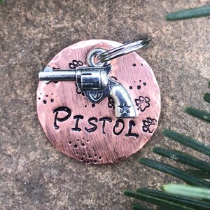 Small Gun Dog or Cat Tag, Pet ID Tag Pistol Revolver Personalized Dog Tag for Dogs, Smith & Wesson, Glock, Bullet, Ruger, Capone, Kimber, image 4