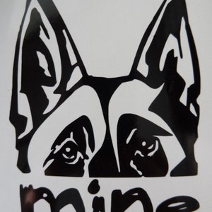 Malinois MINE Decal Large Car Window