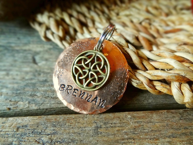 Celtic Dog Tag, Copper Dog Tag For Dogs, Dog Collar Tag, Personalized Dog Name Tag, Irish Dog Tag, Celtic Knot, Pet ID, Pet Name Tag bild 3