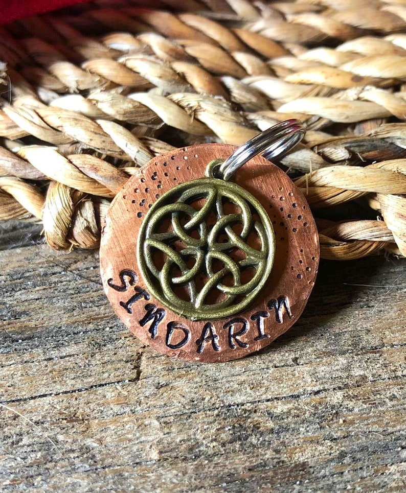 Celtic Knot Dog Collar Tag Celtic Cat Tag Pet ID Tag Copper Dog Tag Personalized Cat Tag Irish Ireland Name Tag Small Dog Tag